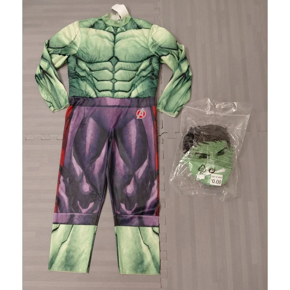 Marvel Avengers Hulk Muscle Costume Youth Small Jumpsuit and Mask Jazwares